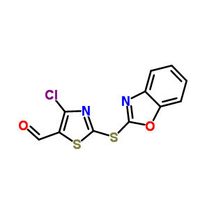 4-氯-2-(2-苯并噁唑硫代)-5-噻唑甲醛结构式_914348-74-6结构式