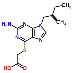 2-[[2-氨基-9-(2-甲基丁基)-9H-嘌呤-6-基]硫代]-乙酸结构式_91647-49-3结构式