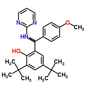 2,4-双(1,1-二甲基乙基)-6-[(4-甲氧基苯基)(2-嘧啶氨基)甲基]-苯酚结构式_91860-24-1结构式
