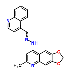 4-喹啉羧醛,  (6-甲基-1,3-二氧代[4,5-g]喹啉-8-基)肼酮结构式_91919-10-7结构式