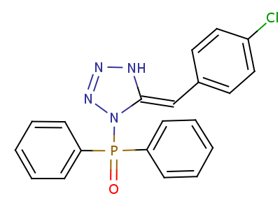 (5E)-5-[(4-氯苯基)亚甲基]-1-二苯基膦-2H-四唑结构式,21434-08-2结构式