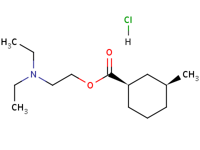顺式-(8CI)-3-甲基环己烷羧酸 2-(二乙基氨基)乙酯盐酸盐结构式,28657-02-5结构式