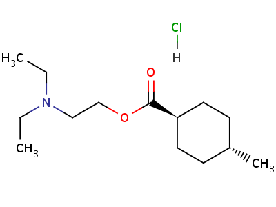 反式-(8CI)-4-甲基环己烷羧酸 2-(二乙基氨基)乙酯盐酸盐结构式,28657-04-7结构式