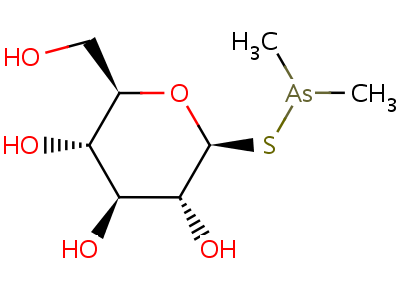 1-S-二甲基胂基-1-硫代-beta-D-吡喃葡萄糖苷结构式,50604-20-1结构式