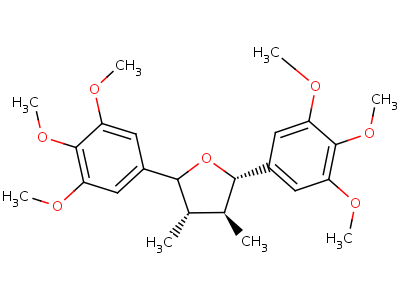 (2S,3s,4s,5s)-3,4-dimethyl-2,5-bis(3,4,5-trimethoxyphenyl)tetrahydrofuranStructure,53250-50-3Structure (2S,3s,4s,5s)-3,4-dimethyl-2,5-bis(3,4,5-trimethoxyphenyl)tetrahydrofuran Structure,53250-50-3Structure
