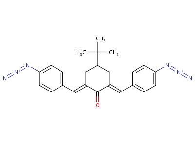 2,6-双((4-叠氮基苯基)亚甲基)-4-(1,1-二甲基乙基)-环己酮结构式,72259-80-4结构式