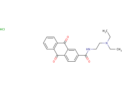 N-(2-(二乙基氨基)乙基)-9,10-二氢-9,10-二氧代-2-蒽羧酰胺盐酸盐结构式,81086-02-4结构式