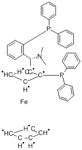 (R)-(-)-[(R)-2-二苯基膦二茂铁基](N,N-二甲氨基)(2-二苯膦苯基)甲烷结构式_1003012-96-1结构式