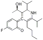 (6E)-6-[3-丁基-5-[(1R)-1-羟基乙基]-2,6-双(1-甲基乙基)-4(1H)-亚吡啶基]-3-氟-2,4-环己二烯-1-酮结构式_1026916-66-4结构式