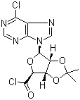 1-(6-氯-9H-嘌呤-9-基)-1-脱氧-2,3-O-异亚丙基-BETA-D-呋喃核糖酰氯结构式_104940-65-0结构式