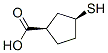 Cyclopentanecarboxylic acid, 3-mercapto-, cis-(9ci) Structure