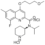 8-氟-4-(3-甲氧基丙氧基)-6-甲基-n-(1-甲基乙基)-n-(3r)-3-哌啶基-2-喹啉羧酰胺双盐酸盐结构式_1078128-56-9结构式