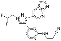 3-[[4-[1-(2,2-二氟乙基)-3-(1H-吡咯并[2,3-b]吡啶-5-基)-1H-吡唑-4-基]-2-嘧啶]氨基]丙腈结构式_1111636-35-1结构式