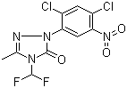 2-(2,4-二氯-5-硝基苯基)-4-(二氟甲基)-2,4-二氢-5-甲基-3H-1,2,4-噻唑-3-酮结构式_111992-17-7结构式