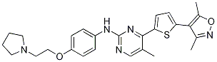 4-(5-(3,5-二甲基异噁唑-4-基)噻吩-2-基)-5-甲基-n-(4-(2-(吡咯烷-1-基)乙氧基)苯基)嘧啶-2-胺结构式_1138472-98-6结构式