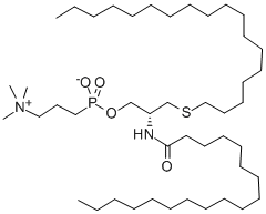 1-软脂基硫基-2-软脂酰基氨基-1,2-二脱氧基-sn-甘油-3-胆碱磷酸结构式_116457-99-9结构式