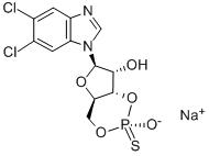 5,6-二氯-1-β-D-呋喃并核糖基苯并咪唑-3,5-环单硫代磷酸结构式_120912-54-1结构式