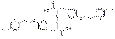 α-硫代-4-[2-(5-乙基-2-吡啶)乙氧基]苯丙酸二硫化物结构式_1229114-67-3结构式