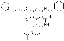 2-环己基-6-甲氧基-N-[1-(1-甲基乙基)-4-哌啶基]-7-[3-(1-吡咯烷)丙氧基]-4-喹唑啉胺结构式_1255580-76-7结构式