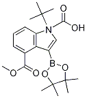 4-甲基 3-(4,4,5,5-四甲基-1,3,2-二噁硼烷-2-基)-1H-吲哚-1,4-二羧酸-1-叔丁酯结构式_1256359-97-3结构式