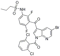 N-[3-[[5-溴-1-(2,6-二氯苯甲酰基)-1H-吡咯并[2,3-b]吡啶-3-基]羰基]-2,4-二氟苯基]-1-丙烷磺酰胺结构式_1262985-24-9结构式