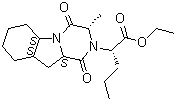 (S)-2-((3S,5AS,9AS,10AS)-3-甲基-1,4-二氧十氢吡嗪并[1,2-A]吲哚-2(1H)-基)戊酸乙酯结构式_129970-98-5结构式