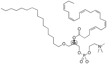(2R)-2-[(4Z,7Z,10Z,13Z,16Z,19Z)-4,7,10,13,16,19-二十二碳六烯酰氧基]-3-(十六烷氧基)丙基 2-(三甲基铵基)乙基磷酸酯结构式_132213-85-5结构式