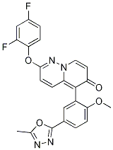2-(2,4-二氟苯氧基)-5-(2-甲氧基-5-(5-甲基-1,3,4-噁二唑-2-基)苯基)-6H-吡啶并[1,2-b]吡嗪-6-酮结构式_1349264-72-7结构式