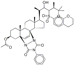 (3beta,5alpha)-5,8-[N,N-(4-苯基尿唑)]-3-O-乙酰基-25-苯磺酰基-胆甾-6-烯-3,22,25-三醇25-四氢吡喃基醚结构式_137143-30-7结构式