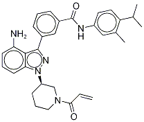 (R)-3-[1-(1-丙烯酰哌啶-3-基)-4-氨基-1H-吡唑并[3,4-d]嘧啶-3-基]-n-(4-异丙基-5-甲基苯基)苯甲酰胺结构式_1407966-77-1结构式