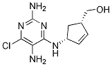 (1S,4R)-4-[(2,5-二氨基-6-氯-4-嘧啶)氨基]-2-环戊烯-1-甲醇结构式_141271-11-6结构式