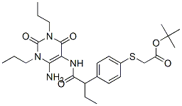 (9ci)-[[4-[1-[[(6-氨基-1,2,3,4-四氢-2,4-二氧代-1,3-二丙基-5-嘧啶)氨基]羰基]丙基]苯基]硫代]-乙酸结构式_144871-98-7结构式