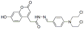 7-羟基-2-氧代-2H-1-苯并吡喃-4-乙酸-2-[[4-[双(2-氯乙基)氨基]苯基]亚甲基]肼结构式_14522-20-4结构式