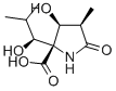 (3R,4s,5r)-4-羟基-5-[(1s)-1-羟基-2-甲基丙基]-3-甲基-2-吡咯烷酮-5-羧酸结构式_145451-97-4结构式