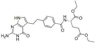 N-(4-[2-(2-氨基-4,7-二氢-4-氧-1H-吡咯[2,3-d]嘧啶-5-基)乙基]苯甲酰)-L-谷氨酸二乙酯结构式_146943-43-3结构式
