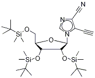 5-乙炔基-1-(2’,3’,5’-三-O-叔-丁基二甲基硅烷基-beta-D-呋喃核糖基)咪唑并-4-甲腈结构式_147212-83-7结构式 5-乙炔基-1-(2’,3’,5’-三-O-叔-丁基二甲基硅烷基-beta-D-呋喃核糖基)咪唑并-4-甲腈结构式_147212-83-7结构式