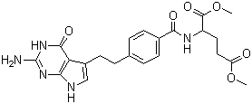N-[4-[2-(2-氨基-4,7-二氢-4-氧代-3H-吡咯并[2,3-d]嘧啶-5-基)乙基]苯甲酰基]-L-谷氨酸 1,5-二甲酯结构式_155405-81-5结构式