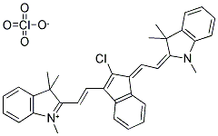 2-((E)-2-(2-氯-1-[(E)-2-(1,3,3-三甲基-1,3-二氢-2H-吲哚-2-亚基)乙亚基]-1H-茚-3-基)乙烯基)-1,3,3-三甲基-3H-吲哚高氯酸盐结构式_159824-78-9结构式