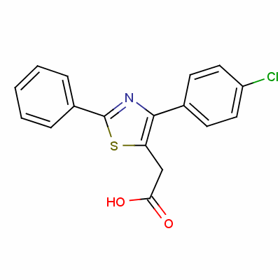 2-(4-(4-氯苯基)-2-苯基噻唑-5-基)乙酸结构式_18046-21-4结构式