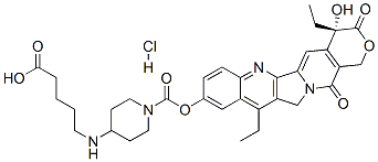 7-乙基-10-(4-N-氨基戊酸)-1-哌啶)羰基氧基喜树碱盐酸盐结构式_181629-47-0结构式
