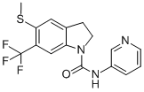 2,3-二氢-5-(甲基硫代)-n-3-吡啶-6-(三氟甲基)-(1h)-吲哚-1-羧酰胺结构式_196965-14-7结构式