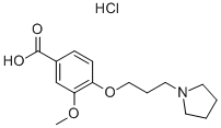 3-甲氧基-4-(3-(1-吡咯烷)丙氧基)苯甲酸盐酸盐结构式_199327-71-4结构式