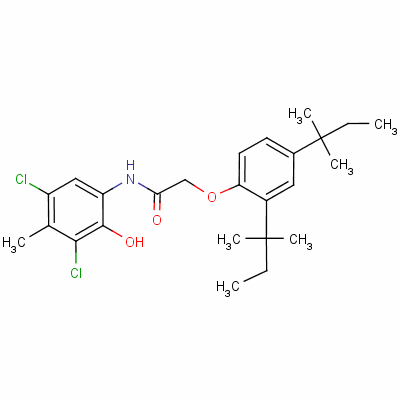 N-(3,5-二氯-2-羟基-4-甲基苯基)-2-(2,4-二叔戊基苯氧基)-乙酰胺结构式_20364-09-4结构式
