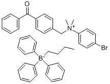 N-(4-[苯甲酰基]苄基)-n-(4-溴 苯基)-N,N-二甲基丁基三苯基硼酸铵结构式_216067-09-3结构式