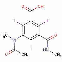 2,4,6-三碘-3-(n-甲基氨基甲酰)-5-(n-甲基乙酰基氨基)苯甲酸结构式_21656-26-8结构式 2,4,6-三碘-3-(n-甲基氨基甲酰)-5-(n-甲基乙酰基氨基)苯甲酸结构式_21656-26-8结构式