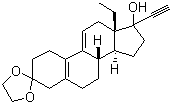 17-乙炔基-17-羟基-18-甲基雌甾-5(10),9(11)-二烯-3-酮-3-乙二醇缩酮结构式_23637-79-8结构式