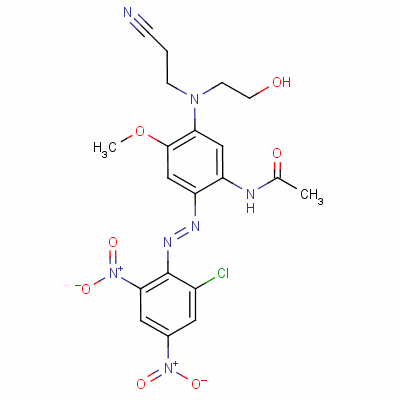 n-[2-[(2-氯-4,6-二硝基苯基) 氮杂]-5-[(2-氰基乙基)(2-羟基乙基)氨基]-4-甲氧基苯基]-乙酰胺结构式_23807-28-5结构式