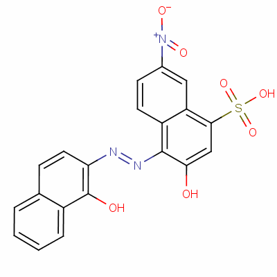 2-羟基-1-(1-羟基-2-萘偶氮)-6-硝基-4-萘磺酸结构式_25747-08-4结构式
