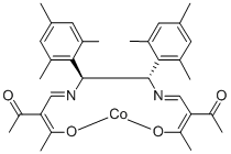(1S,2S)-N,N-双(2-乙酰-3-氧代-2-亚丁烯基)-1,2-二均三甲苯基乙二胺合钴(II)结构式_259259-80-8结构式