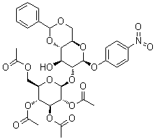 4-硝基苯基-2-O-(2,3,4,6-四-乙酰基-α-D-吡喃甘露糖苷)-4,6-O-苄叉-β-D-吡喃葡萄糖苷结构式_26255-68-5结构式